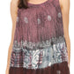 Sakkas Cecily Crinkle Floral Batik Tank with Sequins and Embroidery
