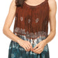 Sakkas Cecily Crinkle Floral Batik Tank with Sequins and Embroidery