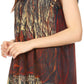 Sakkas Maritza Short Sleeve Batik Top with Crochet Embroidery and Sequins