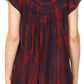 Sakkas Maritza Short Sleeve Batik Top with Crochet Embroidery and Sequins
