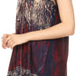 Sakkas Maritza Short Sleeve Batik Top with Crochet Embroidery and Sequins