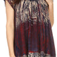 Sakkas Maritza Short Sleeve Batik Top with Crochet Embroidery and Sequins