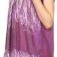 Sakkas Maritza Short Sleeve Batik Top with Crochet Embroidery and Sequins