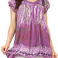 Sakkas Maritza Short Sleeve Batik Top with Crochet Embroidery and Sequins