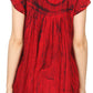 Sakkas Maritza Short Sleeve Batik Top with Crochet Embroidery and Sequins