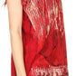 Sakkas Maritza Short Sleeve Batik Top with Crochet Embroidery and Sequins