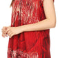 Sakkas Maritza Short Sleeve Batik Top with Crochet Embroidery and Sequins