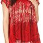 Sakkas Maritza Short Sleeve Batik Top with Crochet Embroidery and Sequins