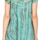Sakkas Maritza Short Sleeve Batik Top with Crochet Embroidery and Sequins