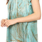 Sakkas Maritza Short Sleeve Batik Top with Crochet Embroidery and Sequins