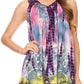Camiseta sin mangas Batik Tie Dye Sakkas Melanie con lentejuelas y bordados