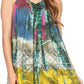Camiseta sin mangas Batik Tie Dye Sakkas Melanie con lentejuelas y bordados