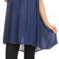 Sakkas Holli Tall Long Embroidered Sleeveless Blouse With Floral Design Accents