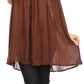Sakkas Holli Tall Long Embroidered Sleeveless Blouse With Floral Design Accents