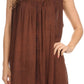 Sakkas Holli Tall Long Embroidered Sleeveless Blouse With Floral Design Accents