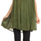 Sakkas Holli Tall Long Embroidered Sleeveless Blouse With Floral Design Accents