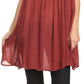 Sakkas Holli Tall Long Embroidered Sleeveless Blouse With Floral Design Accents