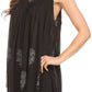 Sakkas Halia Sleeveless Floral Printed Blouse Top With Drop Neck And Draped Fit