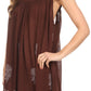 Sakkas Halia Sleeveless Floral Printed Blouse Top With Drop Neck And Draped Fit