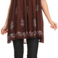 Sakkas Halia Sleeveless Floral Printed Blouse Top With Drop Neck And Draped Fit