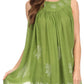 Sakkas Halia Sleeveless Floral Printed Blouse Top With Drop Neck And Draped Fit