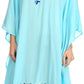 Sakkas  Ballary Embroidered Square Poncho Top Open Sleeves Cover Up With Fringe