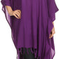 Sakkas  Ballary Embroidered Square Poncho Top Open Sleeves Cover Up With Fringe