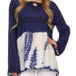 Sakkas Carla Tie Dye Embroidered Tunic Top / Blouse