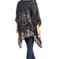 Sakkas Adalwin Desert Sun Lightweight Circle Ponch Tunic Top Blouse W / Embroidery