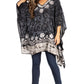 Sakkas Adalwin Desert Sun Lightweight Circle Ponch Tunic Top Blouse W / Embroidery