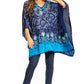 Sakkas Adalwin Desert Sun Lightweight Circle Ponch Tunic Top Blouse W / Embroidery
