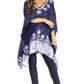 Sakkas Adalwin Desert Sun Lightweight Circle Ponch Tunic Top Blouse W / Embroidery