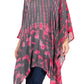Sakkas Adalwin Desert Sun Lightweight Circle Ponch Tunic Top Blouse W / Embroidery