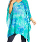 Sakkas Adalwin Second TieDye Desert Sun Circle Ponch Tunic Top Blouse W/Embroidery