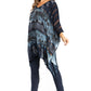 Sakkas Adalwin Second TieDye Desert Sun Circle Ponch Tunic Top Blouse W/Embroidery