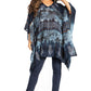 Sakkas Adalwin Second TieDye Desert Sun Circle Ponch Tunic Top Blouse W/Embroidery
