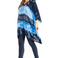 Sakkas Adalwin Second TieDye Desert Sun Circle Ponch Tunic Top Blouse W/Embroidery