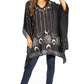 Sakkas Adalwin Third Tie Dye Desert Sun Circle Ponch Tunic Top Blouse W/Embroidery