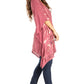 Sakkas Adalwin Third Tie Dye Desert Sun Circle Ponch Tunic Top Blouse W/Embroidery