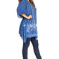 Sakkas Adalwin Third Tie Dye Desert Sun Circle Ponch Tunic Top Blouse W/Embroidery
