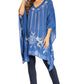 Sakkas Adalwin Third Tie Dye Desert Sun Circle Ponch Tunic Top Blouse W/Embroidery