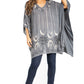 Sakkas Adalwin Third Tie Dye Desert Sun Circle Ponch Tunic Top Blouse W/Embroidery