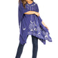Sakkas Adalwin Third Tie Dye Desert Sun Circle Ponch Tunic Top Blouse W/Embroidery