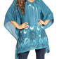 Sakkas Adalwin Third Tie Dye Desert Sun Circle Ponch Tunic Top Blouse W/Embroidery