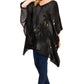 Sakkas Adalwin Third Tie Dye Desert Sun Circle Ponch Tunic Top Blouse W/Embroidery