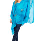 Sakkas Adalwin Third Tie Dye Desert Sun Circle Ponch Tunic Top Blouse W/Embroidery