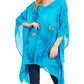 Sakkas Adalwin Third Tie Dye Desert Sun Circle Ponch Tunic Top Blouse W/Embroidery