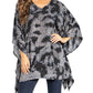 Sakkas Adalwin Third Tie Dye Desert Sun Circle Ponch Tunic Top Blouse W/Embroidery