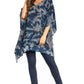 Sakkas Adalwin Third Tie Dye Desert Sun Circle Ponch Tunic Top Blouse W/Embroidery