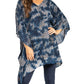 Sakkas Adalwin Third Tie Dye Desert Sun Circle Ponch Tunic Top Blouse W/Embroidery